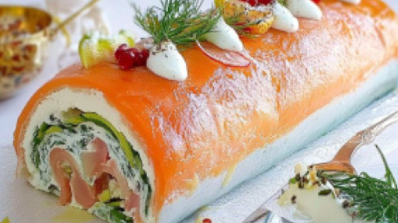 Bûche Salée aux Saveurs de la Mer : Crabe, Saumon Fumé & Gambas